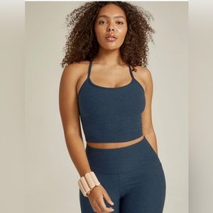 Beyond Yoga Spacedye Slim Racerback Cropped Tank nocturnal navy size small